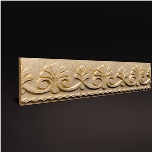 3d Marble Border, 3d Wall Decoration Border Design, Beige Dimensional Natural Marble Design for Villa