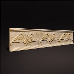 3d Marble Border, 3d Wall Decoration Border Design, Beige Dimensional Natural Marble Design for Villa