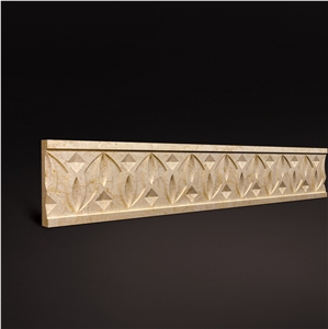 3d Marble Border, 3d Wall Decoration Border Design, Beige Dimensional Natural Marble Design for Villa