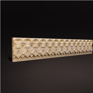 3d Marble Border, 3d Wall Decoration Border Design, Beige Dimensional Natural Marble Design for Villa