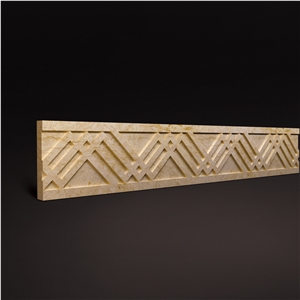 3d Marble Border, 3d Wall Decoration Border Design, Beige Dimensional Natural Marble Design for Villa