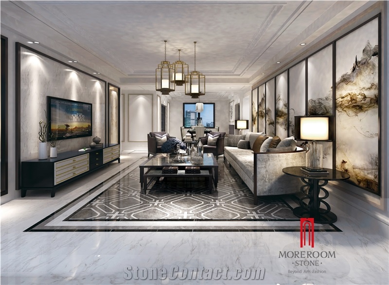 600*600 mm Acid-Resistant Polished Flooring Cross Design Porcelain Marble Ceramic Tile