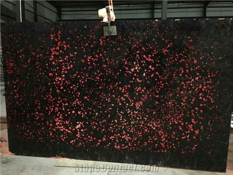 Black Color Backlit Semiprecious Stone for Wall