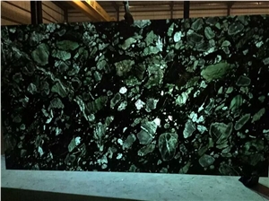 Black Color Backlit Semiprecious Stone for Wall