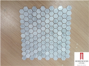 Carrara Bianco 3" Hexagon Marble Mosaic Tile Carrara Bianco 3" Hexagon Marble Mosaic Tile