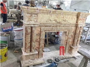 Carrara White Marble Modern Fireplace Design for Fireplace Marble