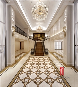 Chinese Porcelain Polished Wear-Resistant Design Light Grey and Black Marble Ceramic Tile