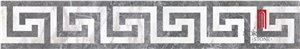 Chinese Style Glazed Polished Beige Porcelain Decors Border
