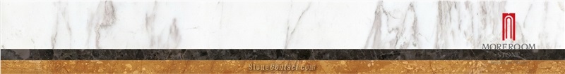 Chinese Style Glazed Polished Beige Porcelain Decors Border