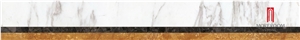 Chinese Style Glazed Polished Beige Porcelain Decors Border