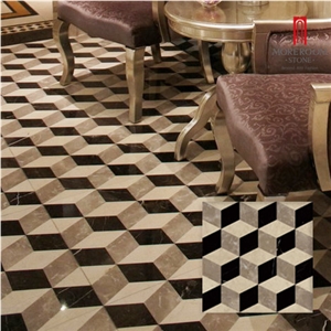 Crame Marfil Laminated Porcelain Base Water-Jet 3d Marble Floor Design Crame Marfil Laminated Porcelain Base Water-Jet 3d Marble Floor Design
