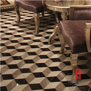 Crame Marfil Laminated Porcelain Base Water-Jet 3d Marble Floor Design