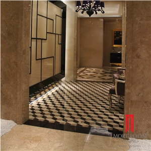 Crame Marfil Laminated Porcelain Base Water-Jet 3d Marble Floor Design
