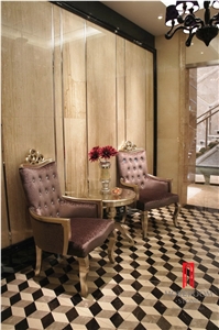 Crame Marfil Laminated Porcelain Base Water-Jet 3d Marble Floor Design