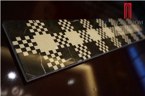 Cross Design Marble Mosaic Border,Polsihed Border Flooring Designs, Marble Tile Border