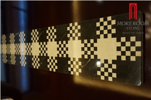 Cross Design Marble Mosaic Border,Polsihed Border Flooring Designs, Marble Tile Border