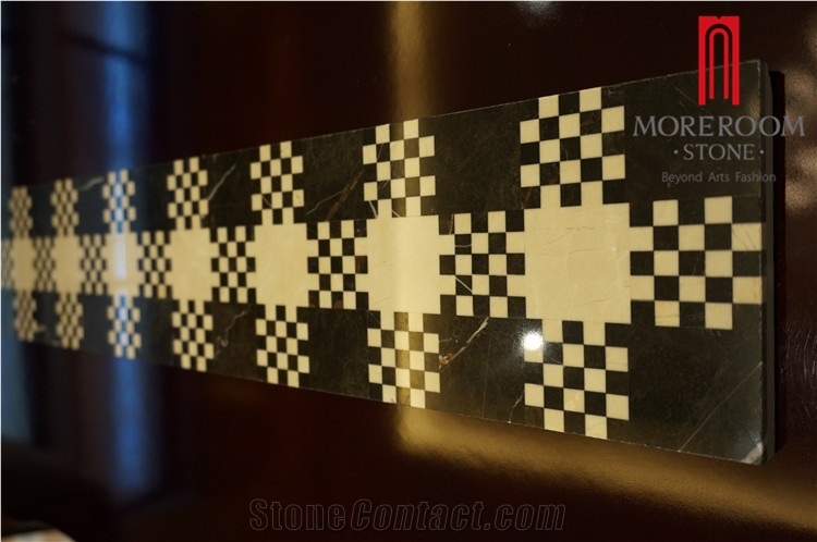 Cross Design Marble Mosaic Border,Polsihed Border Flooring Designs, Marble Tile Border