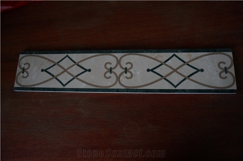 Cross Design Marble Mosaic Border,Polsihed Border Flooring Designs, Marble Tile Border