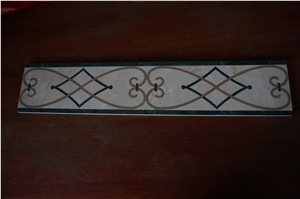 Cross Design Marble Mosaic Border,Polsihed Border Flooring Designs, Marble Tile Border