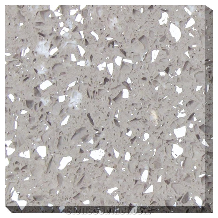 Environmental and Non-Toxic Quartz Stone with White Partical Crystal Custom Engineered Stone