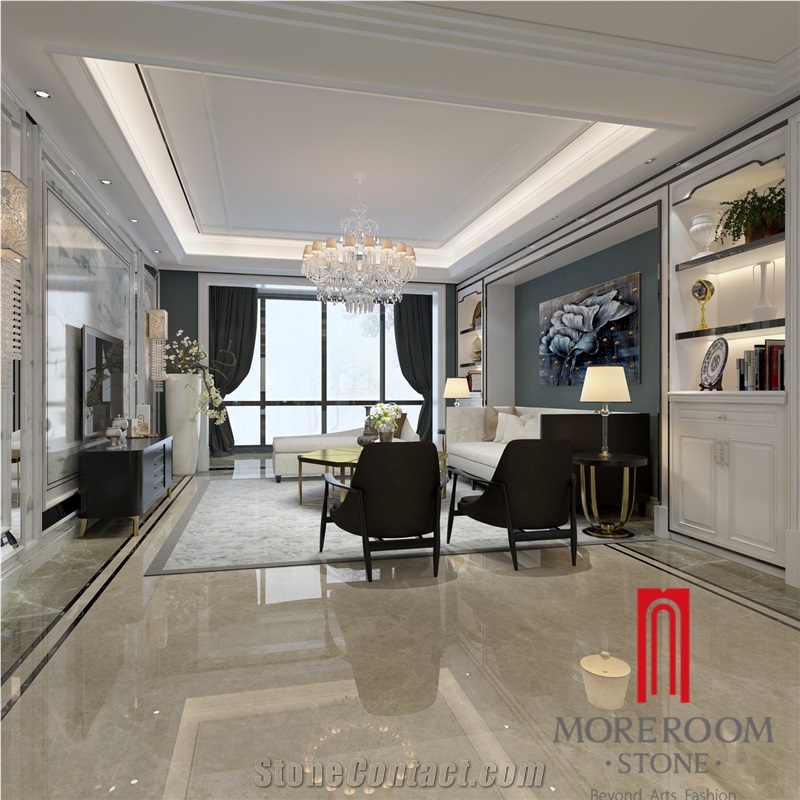 First Choice Artemis Aran White Glazed Porcelain Tile, Highly Polished Porcelain Marble Cream Tile