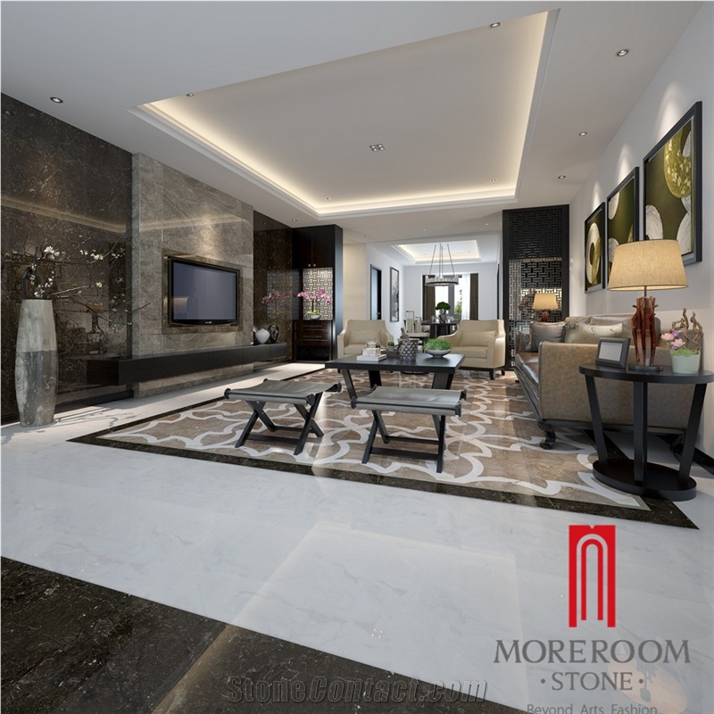First Choice Artemis Aran White Glazed Porcelain Tile, Highly Polished Porcelain Marble Cream Tile