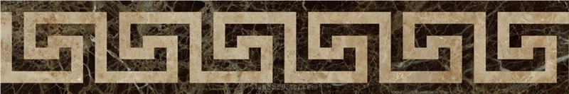 Italian Style Border Tile. Decorative Marble  Border Flooring, Waterjet Laminated Line Border Designs