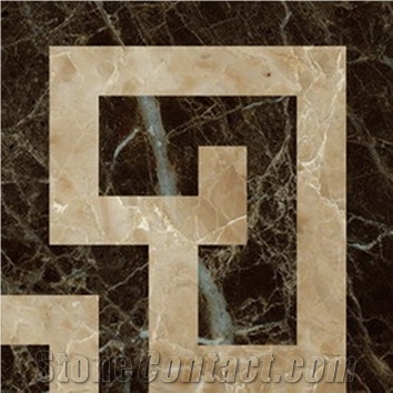 Italian Style Border Tile. Decorative Marble  Border Flooring, Waterjet Laminated Line Border Designs