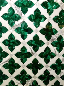 Malachite Marble Design Green Semipreious Stone Mosaic for Bathroom