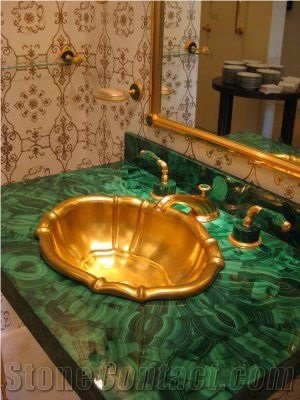 Malachite Marble Design Green Semipreious Stone Mosaic for Bathroom