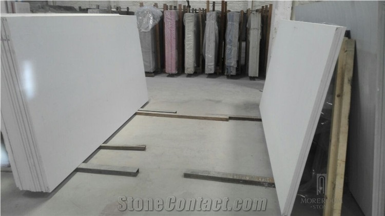 Marble Look Carrara White Quartz Stone Slab Artificial Stone