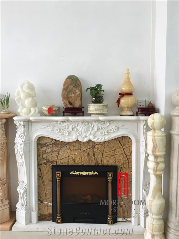 Modern Marble Fireplace Frame in Beautiful Picture, White Marble Fireplace