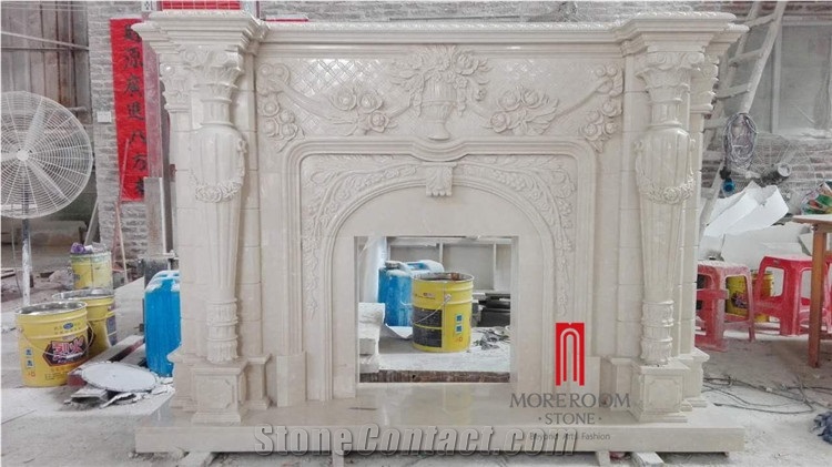 Modern Marble Fireplace Frame in Beautiful Picture, White Marble Fireplace