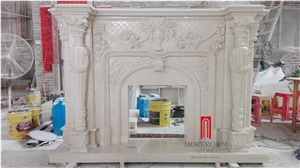 Modern Marble Fireplace Frame in Beautiful Picture, White Marble Fireplace