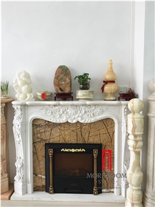Modern Marble Fireplace Frame in Beautiful Picture, White Marble Fireplace