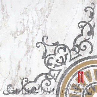 Modern Style Cruciform Glazed Polished Beige Marble Flooring Tile Porcelain Tile