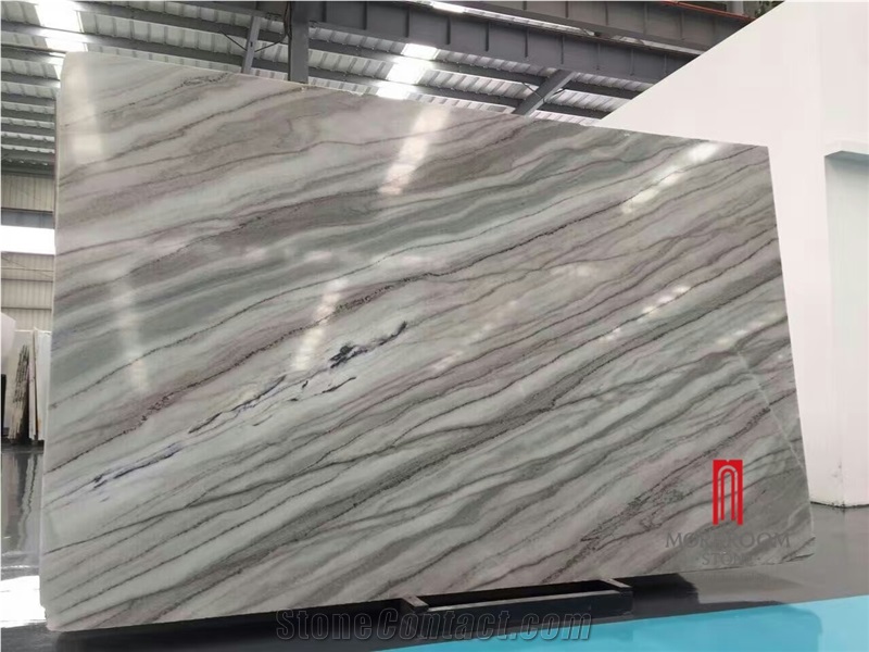 Polished  Blue Marble Slab, Blue and Brown Vein Palissandro Bluette from China