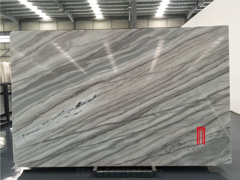 Polished  Blue Marble Slab, Blue and Brown Vein Palissandro Bluette from China