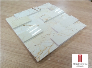 Sofitel Gold Marble Split-Faced Mosaic Tile