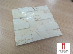 Sofitel Gold Marble Split-Faced Mosaic Tile