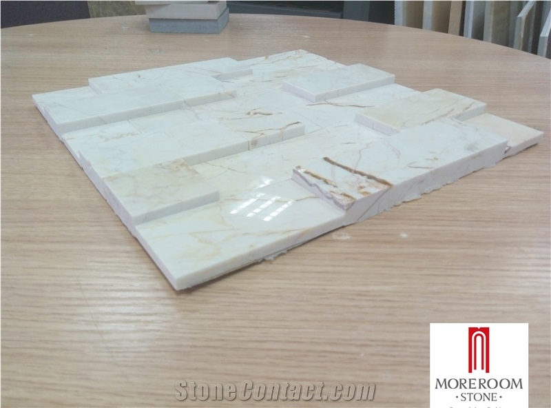 Sofitel Gold Marble Split-Faced Mosaic Tile
