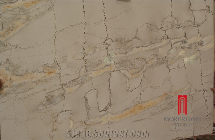 Sturiario Picasso White Marble with Gold Vein Marble Slab