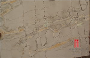 Sturiario Picasso White Marble with Gold Vein Marble Slab