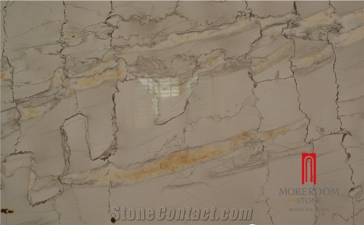 Sturiario Picasso White Marble with Gold Vein Marble Slab