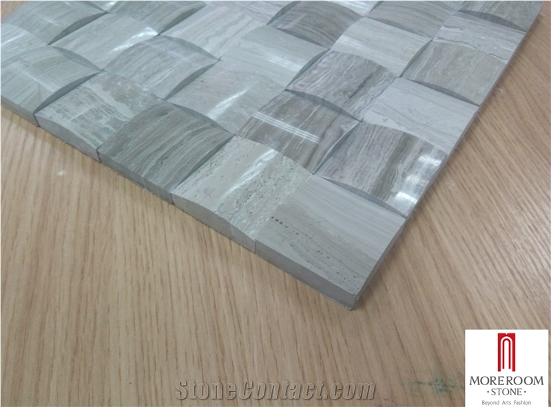 Tumbled Black and Grey Bricks Marble Mosaic