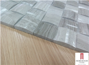 Tumbled Black and Grey Bricks Marble Mosaic