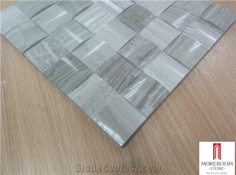 Tumbled Black and Grey Bricks Marble Mosaic