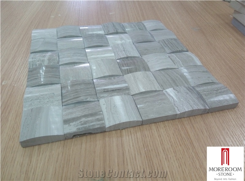 Tumbled Black and Grey Bricks Marble Mosaic