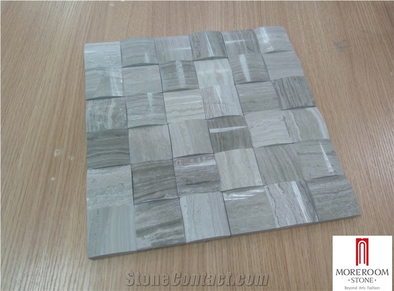 Tumbled Black and Grey Bricks Marble Mosaic