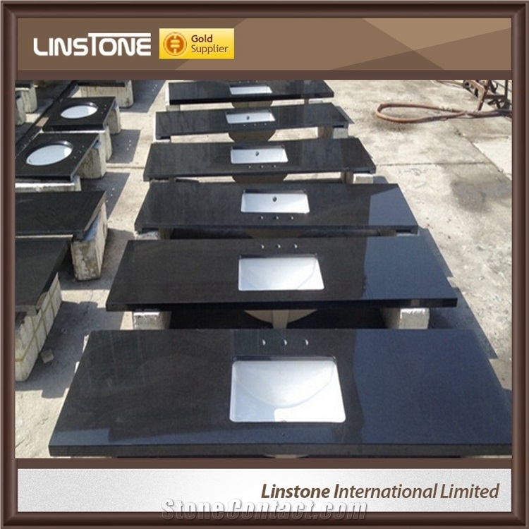 Cheap Price Shanxi Black Granite Countertop Bathroom Vanity Top